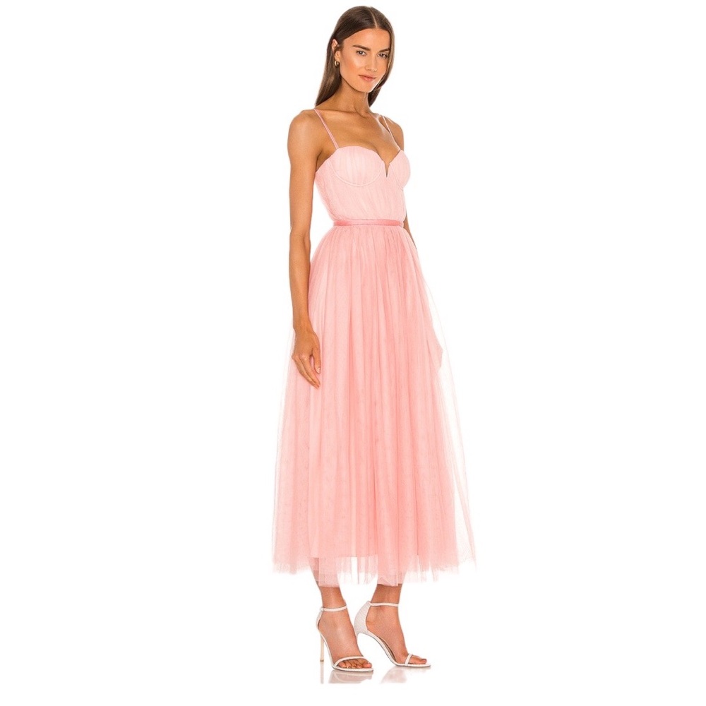 NWT Sau Lee Selina midi dress pink & blush - 4